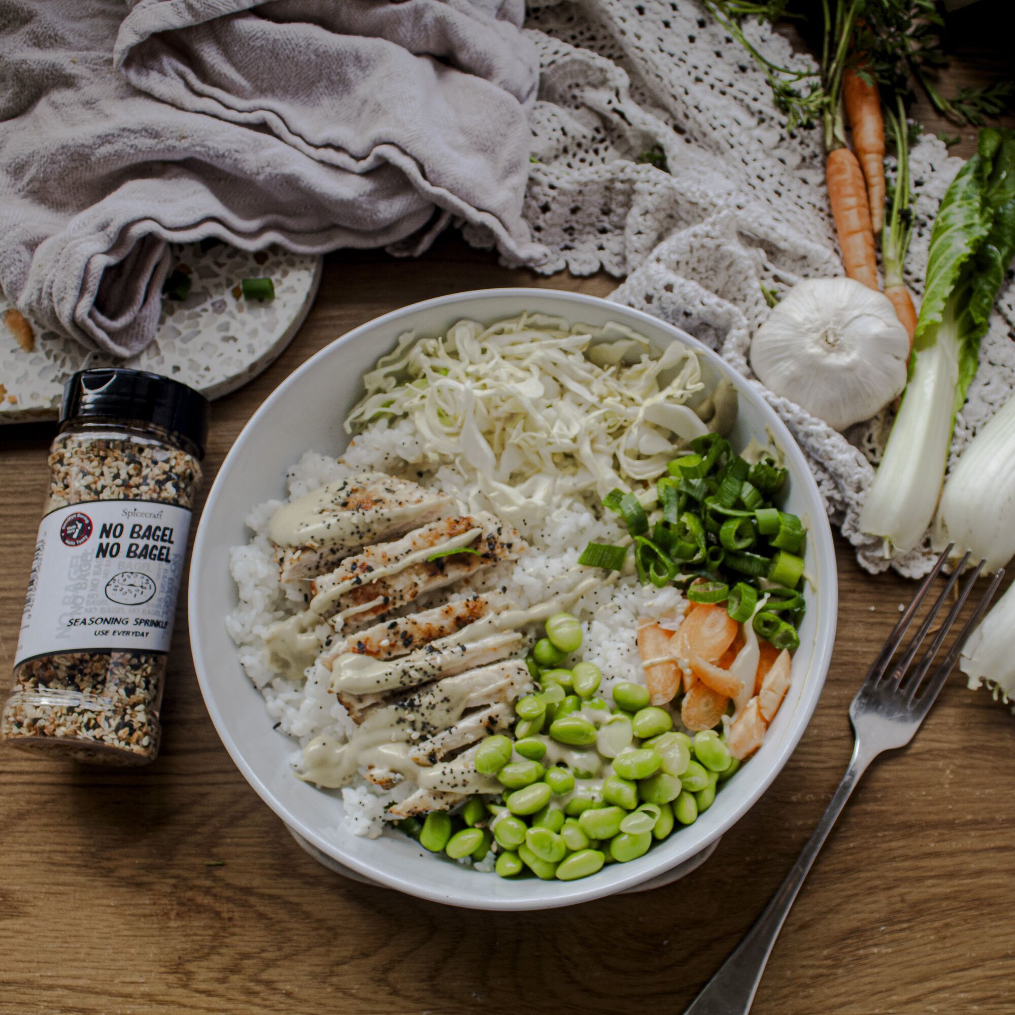 No Bagel Sesame Chicken Poke Bowl